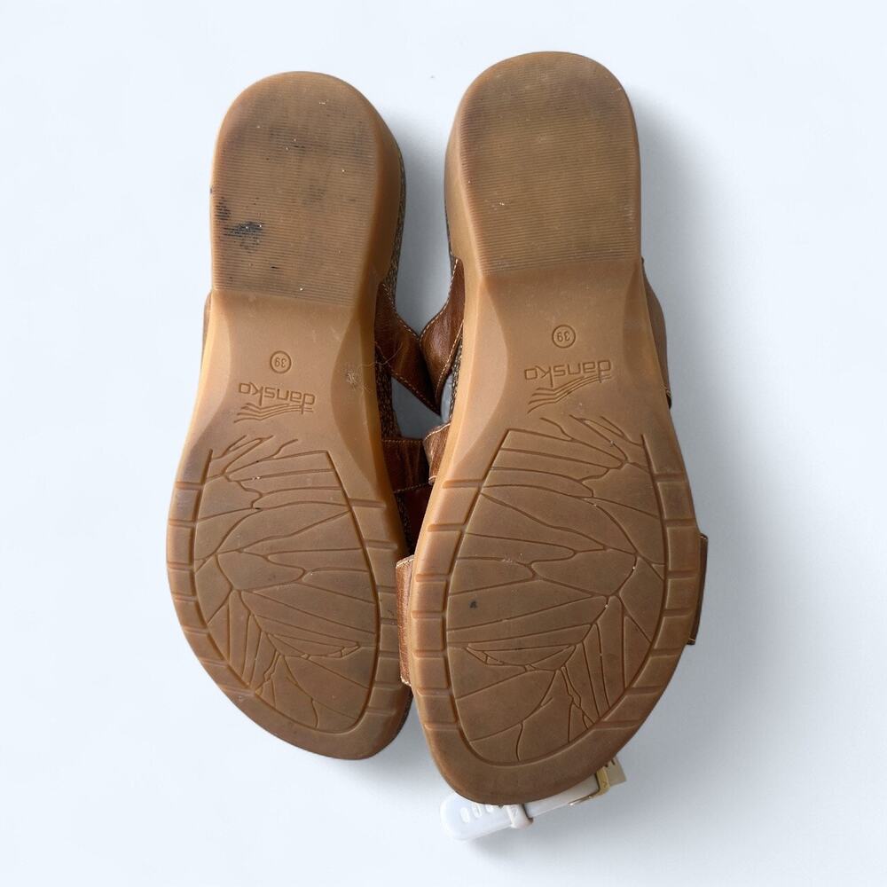 Dansko Rosie Double Strap Slide Comfort Sandals Brown Leather Women's size 39 - Picture 3 of 8